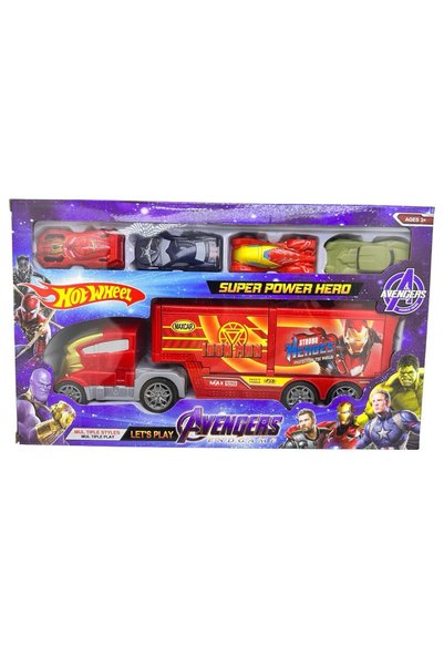 JPT Camion de transport Iron Man Avengers cu 4 mașini