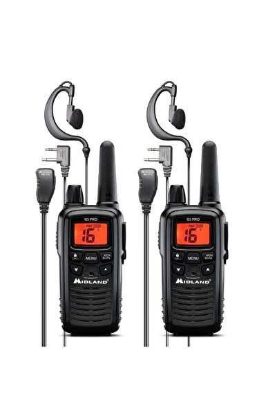 MBL Midland G5 PRO PMR446 El Telsizi 2'li Set 16 Kanal VOX Kulaklık Hediyeli