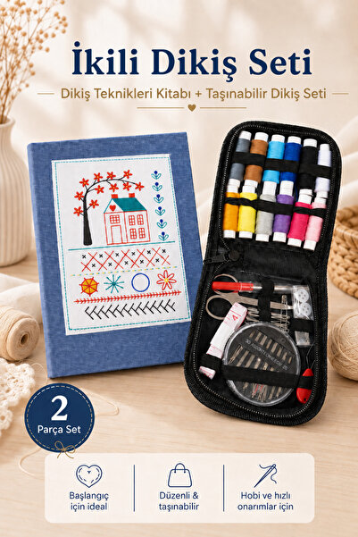 LİVA CRAFT Art & Craft Dikiş Kitabı, Kumaş Kitap ve Çantalı Dikiş Seti, Eğiti...