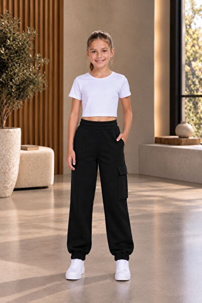 armicem Armikids Unisex Çocuk Tek Kargo Cepli Paça Lastikli Eşofman Altı Bask...