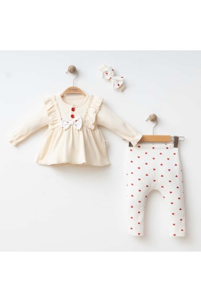 DIDuStore Bebe Girl 6-9-12 Months Ruffled Hearts 3