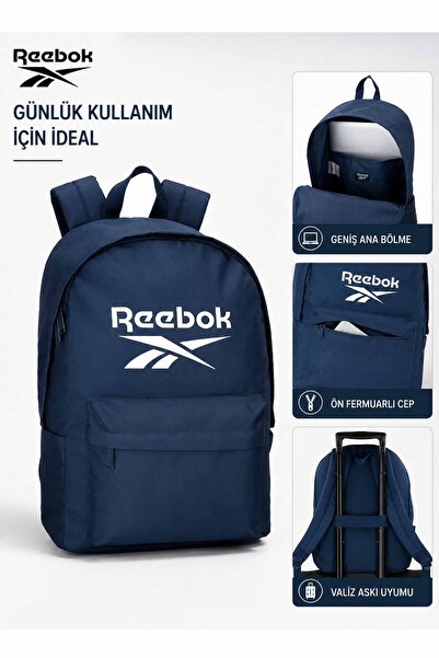 Reebok Unisex mornarsko plavi ruksak, školska torba sa pretincem za laptop, r...