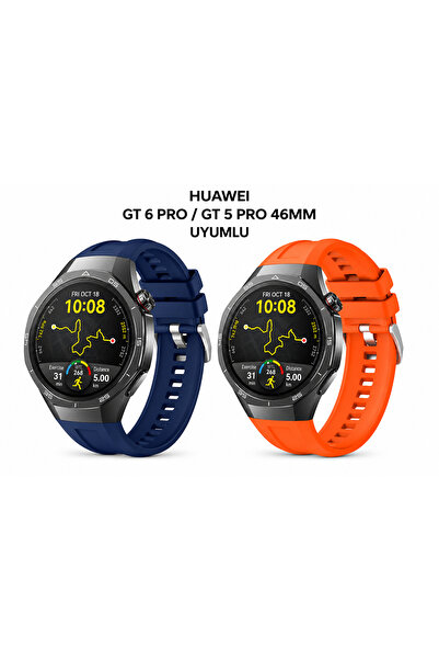 Dexmon Huawei GT 7 Pro / GT 6 Pro / GT 5 Pro 46mm Uyumlu Metal Tokalı Silikon...