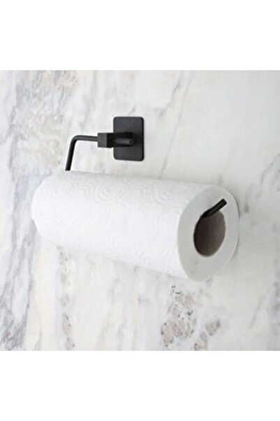 FUTAX Self-Adhesive Black Stainless Metal Roll Towel Holder (5690)