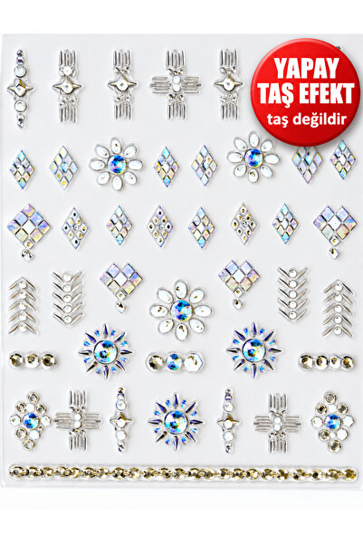 Sibelon 3D Kabartmalı Nail Art Sticker Tırnak Süsleme Stickeri Taş Görünümlü ...