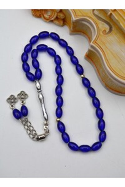 Stoneage Blue glass rosary - blue -