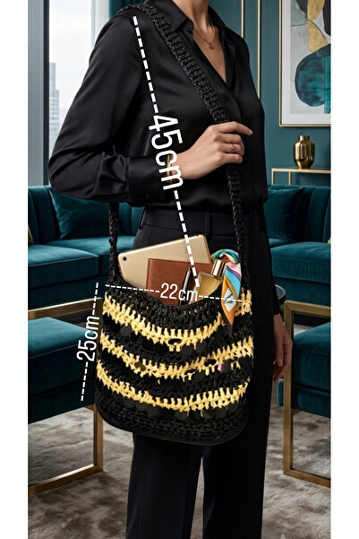 Zümrüdüanka Handmade El örmesi 2 renkli pullu çanta