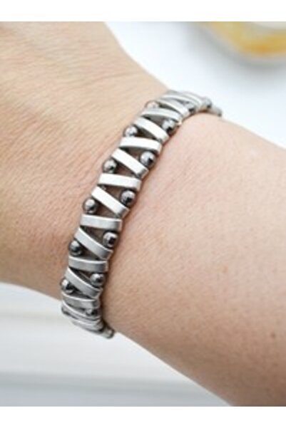 Stoneage Hematite Stone Bracelet - Gray -