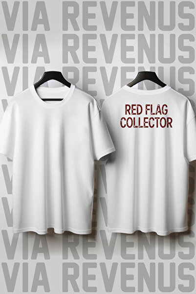 Vordevia Red Flag Collector Back Printed Loose Cut 100% Cotton Unisex Tshirt