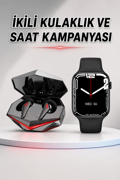 Genel Markalar İkili Set Dev Ucuz Kulaklık Ucuz Akıllı Saat Gürültü Önleyici ...