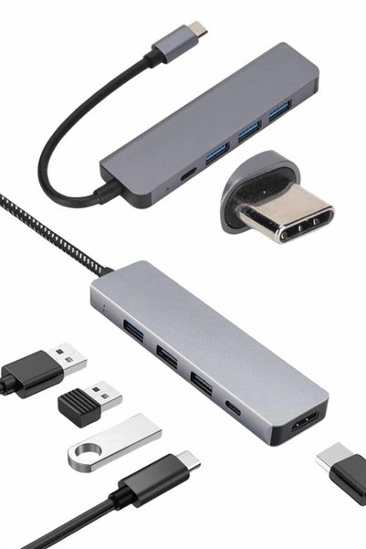 Generic Brand محول محول ماك بوك 3 في 1 من النوع C إلى HDMI USB 3.0