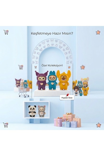 2'li Avantaj Seti ve Çanta Süsü & Anahtarlık oyuncak dönen başlıklı