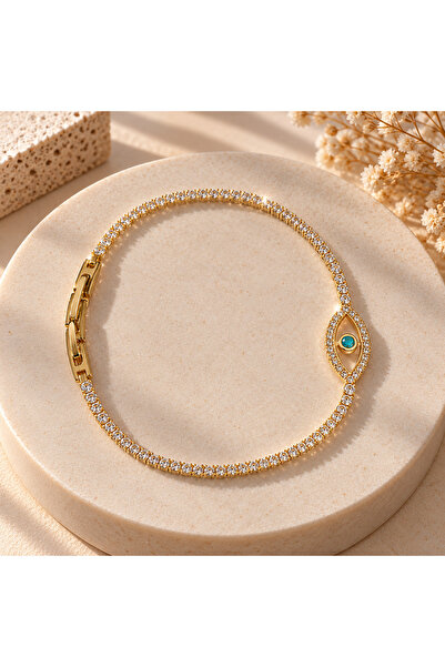 xUPING Women's Bracelet with Zircon Stones and Gold Eye Motif – Stylish, Eleg...