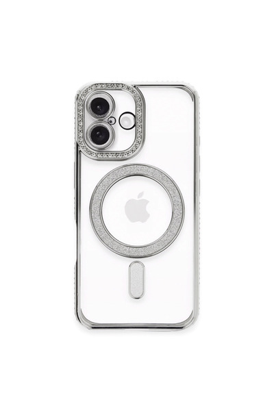 Generic Brand Apple iPhone 16 Plus Case Joke Simli Magneticsafe Case - Silver