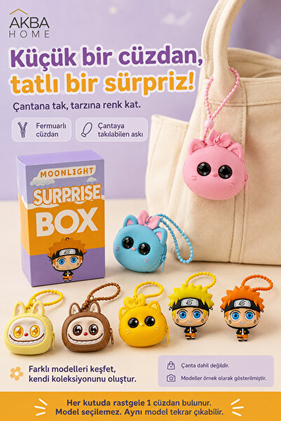 AKBA HOME Kutulu Figürlü Mini Cüzdan Fermuarlı Çanta Süsü ve Aksesuarı – Rast...