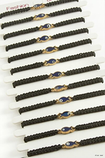 ZERO LAND Ilkestor Fish Macrame Braided Bracelet (204519) Black