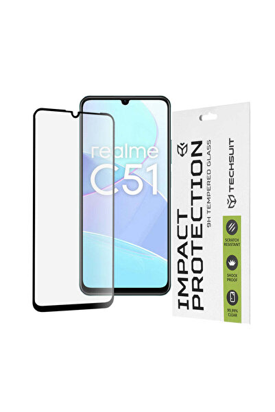 Techsuit Folie de protecție pentru Realme C51, 111D Full Cover, Sticlă cu ade...