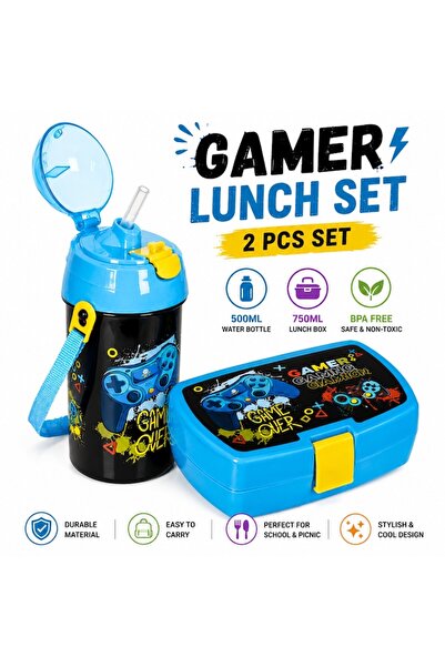 IRO Set recipiente pentru alimente 750ml și sticlă de apă 500ml Gamer, 2 pies...
