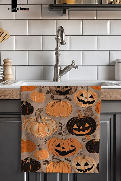 Marte Home CADILAR BAYRAMI & HALLOWEN 35X55 CM RENKLİ BASKILI MUTFAK HAVLUSU,...