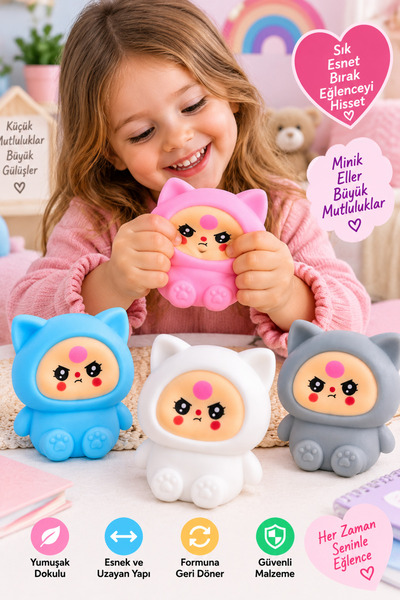 MİNGODAN Squishy Kostümlü Kawaii Bebek Sukuşi – Esnek Uzayan Sıkılabilir Stre...