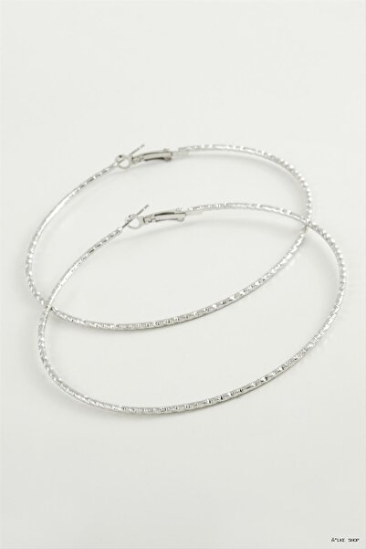 ZERO LAND Ilkestor Twisted Baklava Metal Hoop Earrings (204334) 8-9-10 cm