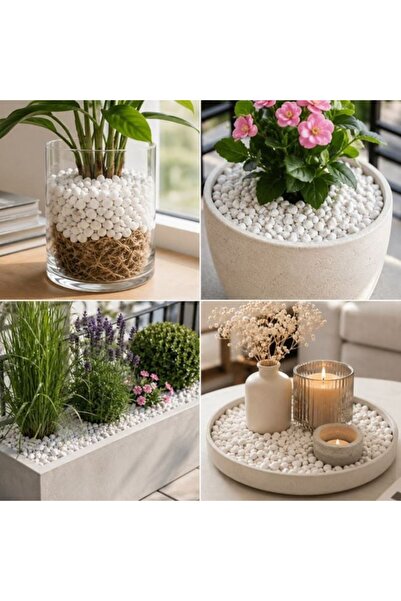 OEM Pietre Decorative Albe 5 kg, Granulație 5-8 mm, Pietriș Decorativ pentru ...