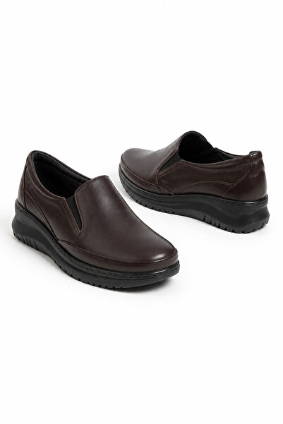 Moda Pie Mone Double Rubber Flat Face Γνήσιο Δέρμα Ορθοπεδικά Γυναικεία Παπού...