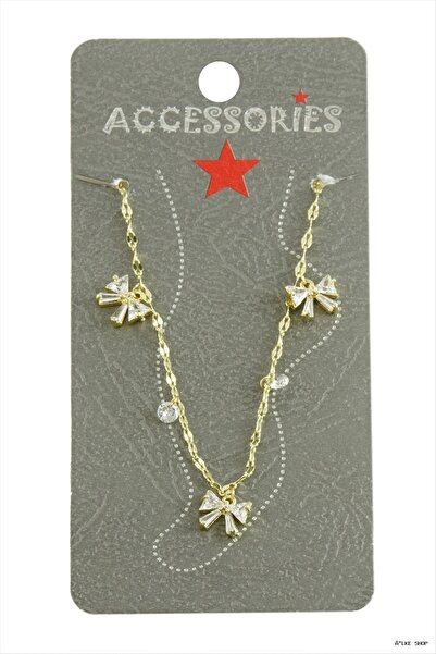 ZERO LAND Ilkestor Fiyong Zircon Stone Luxury Steel (200329) Anklet Yellow