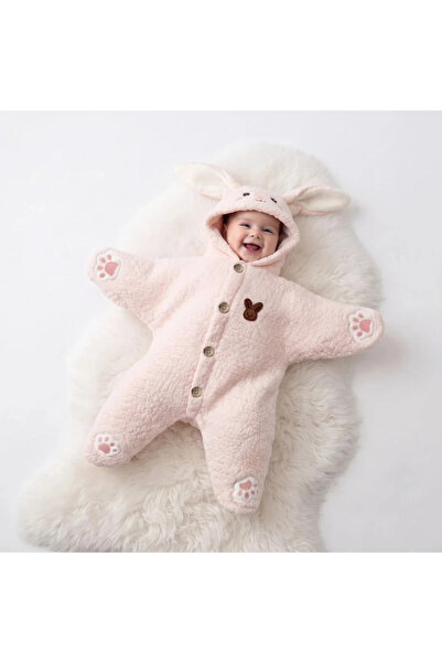 Myluni Kız Bebek Pembe Welsoft Yıldız Tavşan Tulum