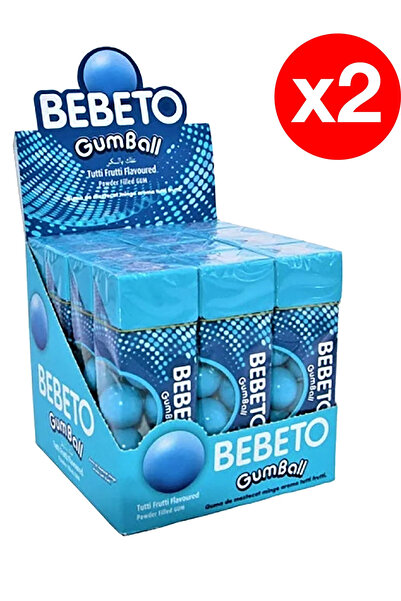 BEBETO Gumball – Bomboane gumate cu aromă Tutti Frutti – 30g x 12 x 2 pachete