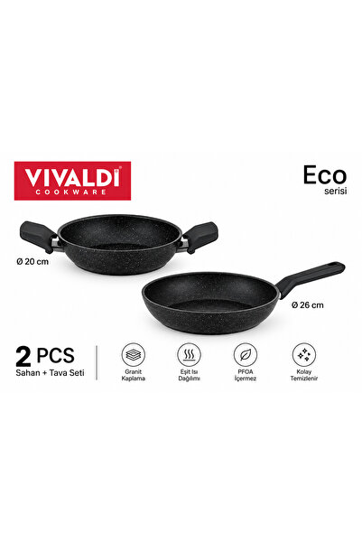 Vivaldi Eco Serisi 2’li Granit Tava & Sahan Seti 20 cm + 26 cm