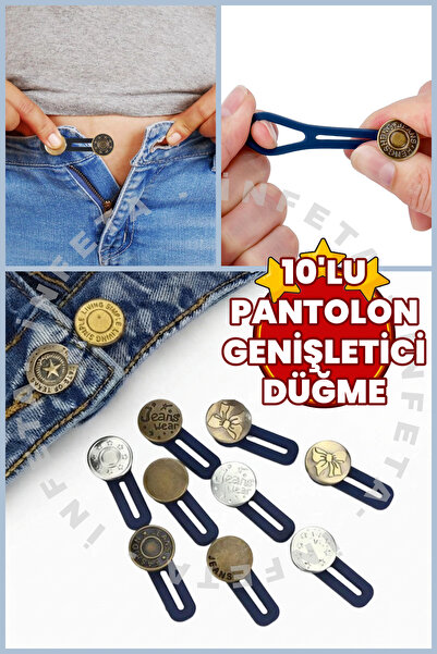 İnfeta 10 komada metalnih dugmadi za produžavanje struka na farmerkama - dugm...