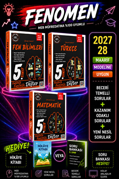 Fenomen Yayıncılık Ders arkadaşım 5 sınıf Türkçe matematik fen fasikül fasikü...