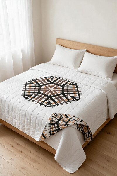 Binna Soft Kapitone Çok Amaçlı Çift Kişilik Yatak Örtüsü 200x220 cm