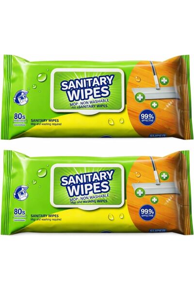 4basix Sanitary Mop Wipes, 2 Pack 160 Sheets Disposable Floor Cleaning Wipes,...