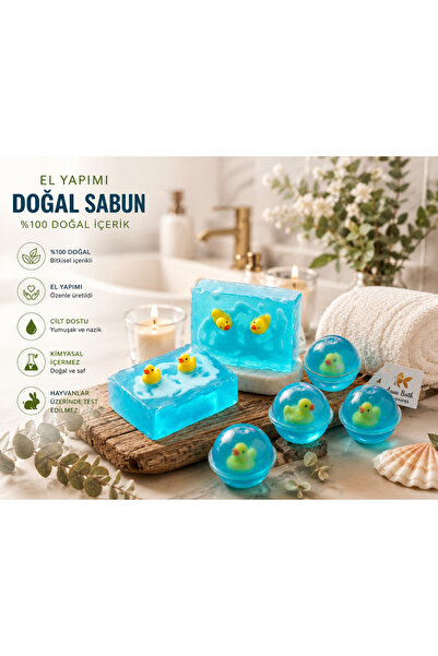 New Life Dekorasyon %100 Doğal El Yapımı Sabun Ördek Süslü Bebek Kokulu, Chia...