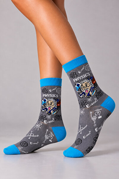 CARNAVAL SOCKS Einstein Bilim Temalı Desenli Unisex Soket Çorap