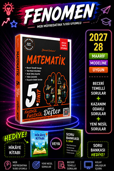 Fenomen Yayıncılık Ders arkadaşım 5 sınıf matematik fasikül fasikül akıllı de...