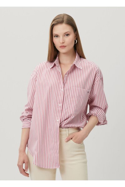 Tommy Hilfiger Modern Regular Red Striped Poplin Shirt