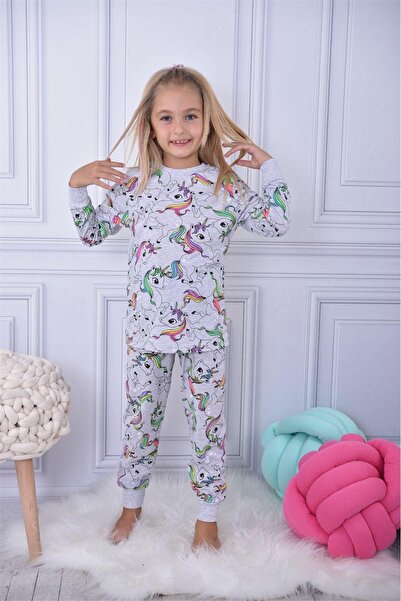 LOFİ KİDS Kız Çocuk Bisiklet Yaka Manşetli Pijama Takımı