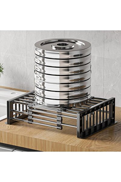4basix Expandable Stainless Steel Dish Rack & Kitchen Sink Drain Basket, Adjustable Over Sink Drying Rack for Fruits, Vegetables, Plates, Bowls & Cutlery, Universal Fit Space-Saving Kitchen Organizer