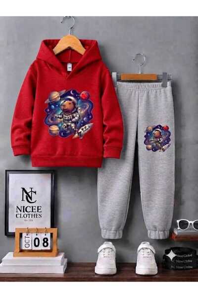 NC Nicee Clothes Children's Tracksuit Set Unisex (Space Squirrel Print Winter)