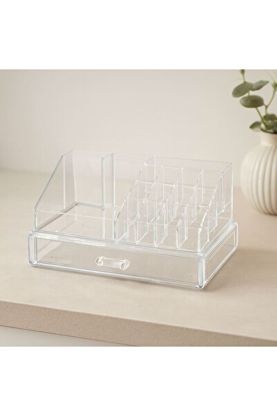 Mestore 16 Compartment Makeup and Jewelry Organizer - Crystal Plastic
