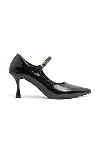 PELLEVA Women's Pointed Toe 8 cm New Trend Heeled Closed Full Mold Classic He...