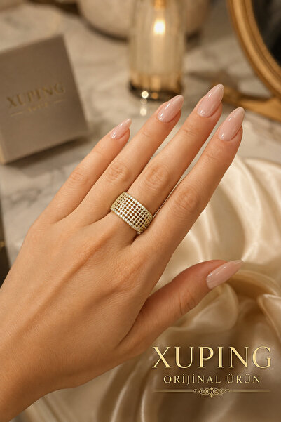 XUPING JEWELRY Xuping Paslanmaz Kararmaz Gold Zirkon Taşlı Yüzük