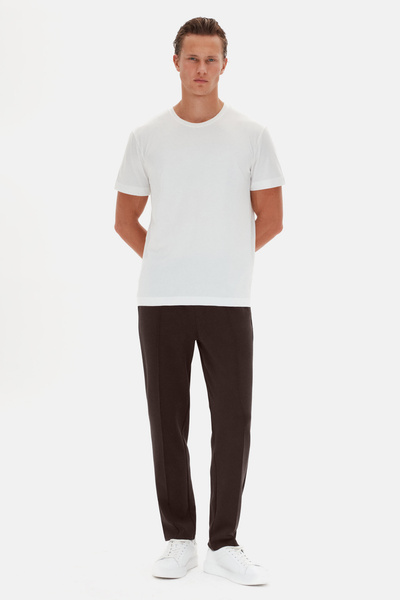 D'S Damat Ds Damat Regular Fit Καφέ ίσιο παντελόνι φόρμας