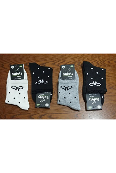 EfemİcGiyim Kurdela Polka Dot Patterned College Socks 12-Pack