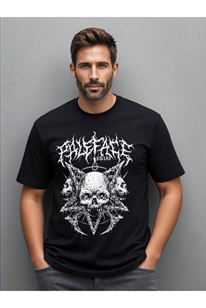 ship master Μπλουζάκι Unisex Gothic Metal Skull με τύπωμα oversized