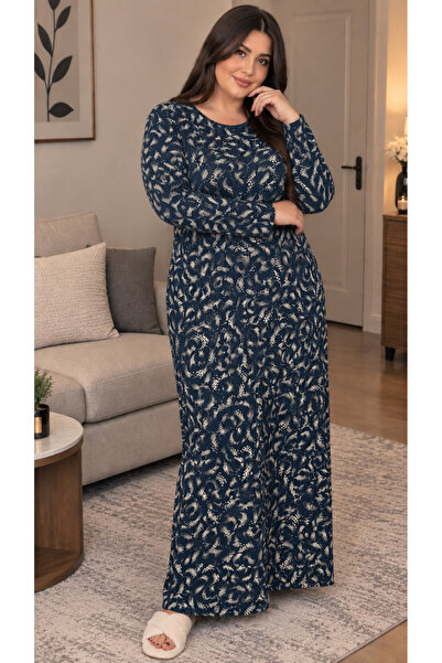 Avero Women's Dress - Comfortable Fit - Plus Size - Patterned - Oversized - V...