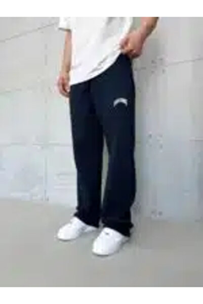 ASFSTUDIOS Lastikli Stoper Paça Baggy 3 İplik Eşofman - Lacivert